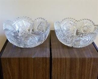 #13 pair of cut crystal bowls 8 diameter x 3.5 tall. $20