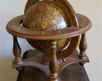 #8 wooden globe made in italy 10 tall 11 diameter. $10