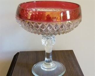 #7 cranberry glass7.5 tall. $7