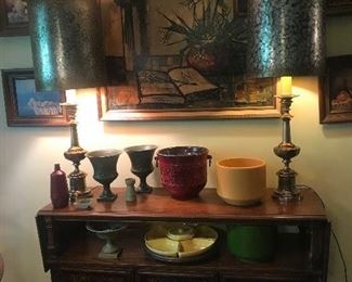 Midcentury Furniture, Lamps, ceramics