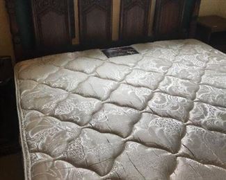 Queen mattress, headboard 