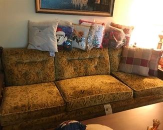 Midcentury couch/ sofa with wood frame
