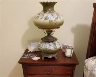 Bedside table antique lamp