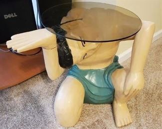 Asian style wood figure table