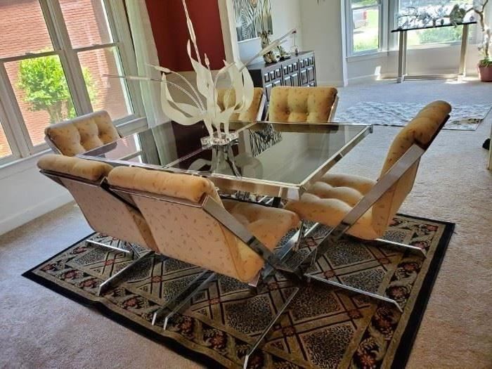 very nice mid century chrome table and chairs