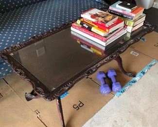 Wood and glass coffee table