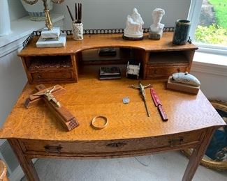 Another Stunning Vtg. writing desk, with Galley top                          as is - 36"h X 33"w X 22"d   $240.00