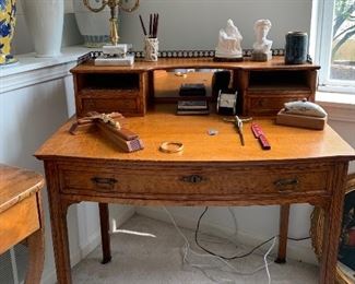 Another Stunning Vtg. writing desk, with Galley top  -  as is - 36"h X 33"w X 22"d   $240.00