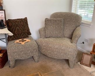 1 of 2 matching side chairs w/1 ottoman                       Chairs - $120.ea    Ottoman - $60.