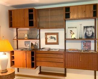 Stunning Danish - Royal System designed by Poul Cadovius  Mid Century 3 pc. wall unit  95"w X 15"d    $3200.00