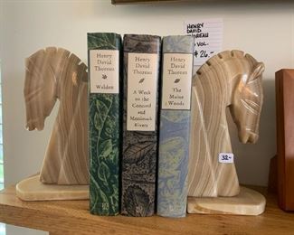 Marble horse head bookends $32.00