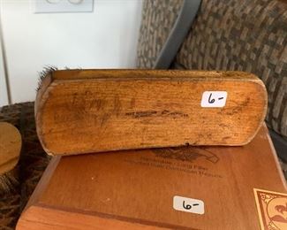 Vtg. wood shoe brushes  $6.00     Cigar box $6.00