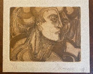 Picasso signed Print  #4/10  -  6" X 5"  No price - still researching