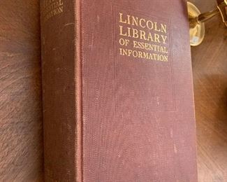 Vtg. Lincoln Library of Essential Information book  signed  