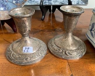 Sterling candle sticks  $32.