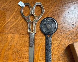 Fancy scissors  $10-SOLD    .   Letter opener  $8.