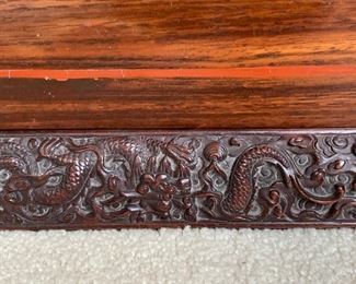 oriental wood tray   30" X 20"     detail on edge   $76.