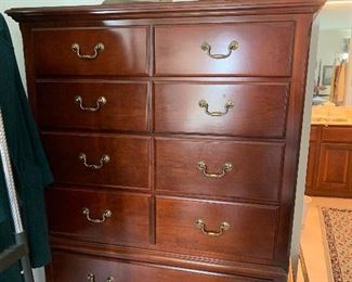 Impressions by Thomasville  Cherry 4 poster Queen bed, 2 night stands, tall dresser, bench and side chair