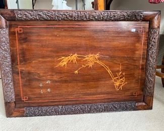 Oriental wood tray  30" X 20"    $76.