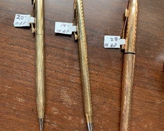 3 Gold Filled Cross Pens 