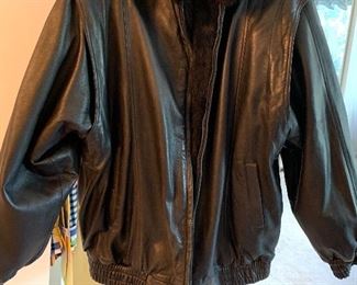 Men's reversable mink & leather jacket  $320.