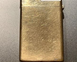 10K G.F. Zippo lighter - Engraved  $62.