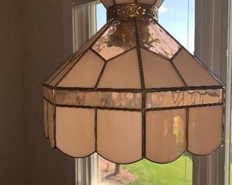 1 of 2 matching Tiffany Style hanging stained glass lamps