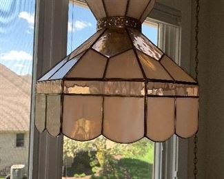 2 of 2 matching Tiffany Style hanging stained glass lamps