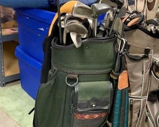 clubs and bag