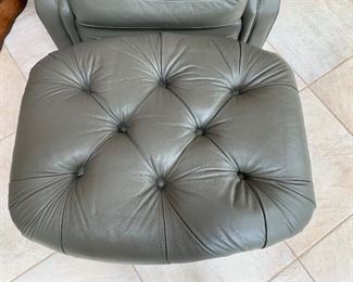 Like New La-Z-Boy Classics gray leather chairs each with an ottoman  $1090. each set 