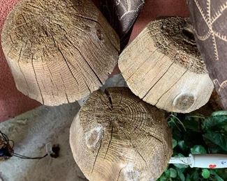 Set of 3 wood mushrooms garden stakes $32.