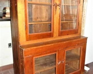 L2  Antique stepback cupboard (one piece)  $185.          ( 50"W x 74" H x 20" D