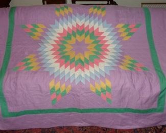 L15  Lone star quilt  (68"x68"), very nice condition  $55.