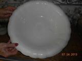 Milk glass bowl with matching pitcher
