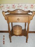 Handmade wash stand w/ towel bar.  Butternut wood.