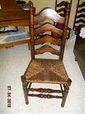 Pennsylvania House Cherry Ladder back chairs with woven seat - Qty- 6