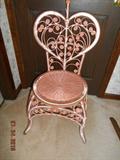 Pink vanity heart shaped chair