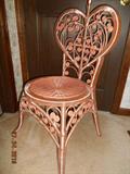 Pink vanity heart shaped chair