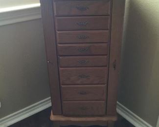 Standing jewelry cabinet