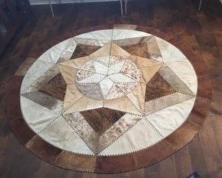 Cowhide patchwork rug (genuine leather)