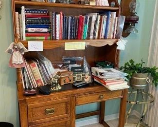 Beautiful desk, with many of Mrs. Medley's Cookbooks 