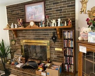 VCR Tapes, Collectibles, Fire Place Items