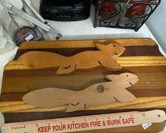 Cutting Board and oven rack (hand crafted) pullers