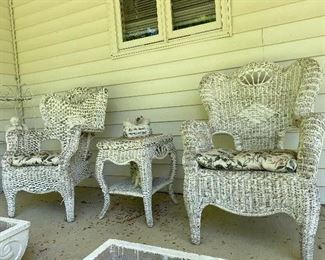 Wicker Chairs, Side Table