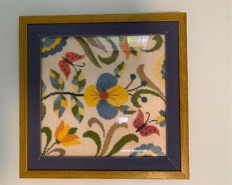Vintage framed cross stitched (15”x 15”) - $35 or best offer