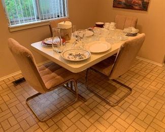 Modern kitchen table with six chairs (35”W x 58”D) - $250 or best offer