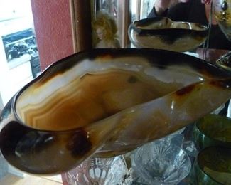 Bull's eye agate bowl carved from a singe piece