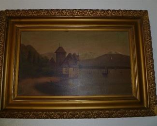 Unsigned antique European oil painting