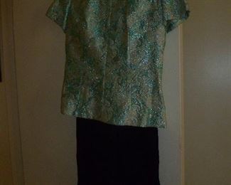 Vintage silk brocade blouse (small size)