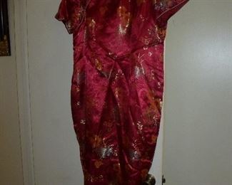 Chinese silk brocade dress Hong Kong